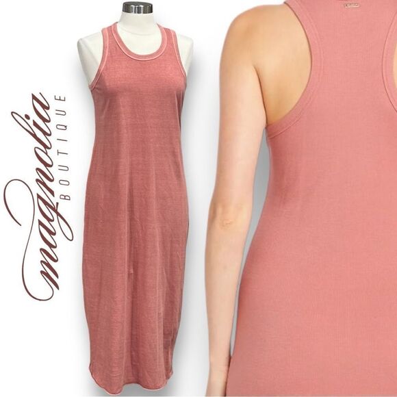 MAGNOLIA BOUTIQUE Women’s Crewneck Racerback Micro Ribbed Long Dress in Size L - Picture 2 of 8
